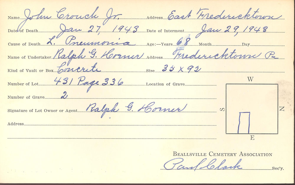 burial card